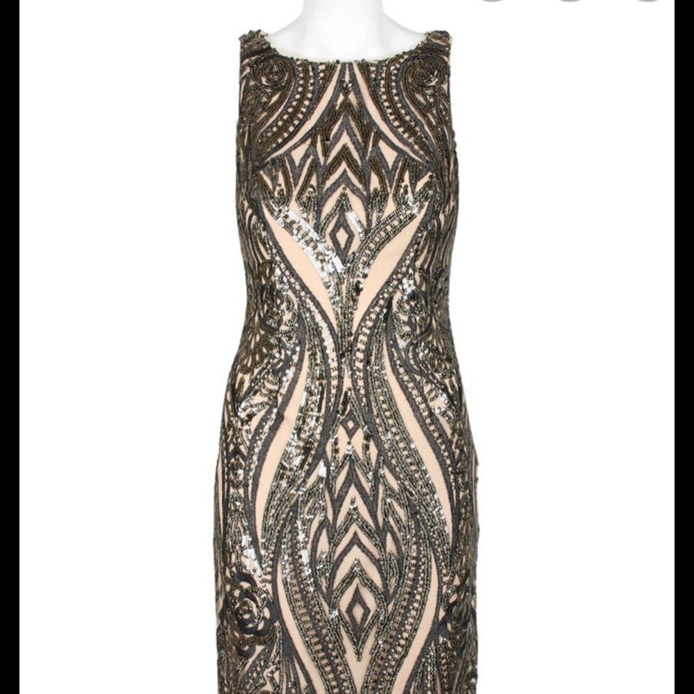 NWT Adrianna Papell Sequin Pattern Cocktail Dress